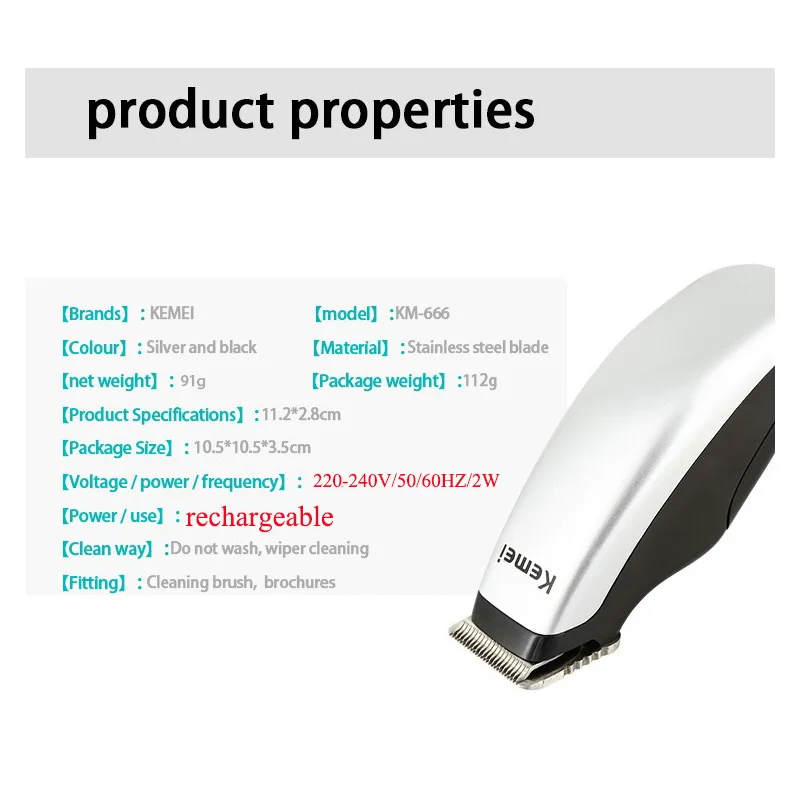 Kemei Portable Electric Hair Clipper Rechargeable Mini Hair Trimmer Cutting Machine Beard Trimmer Razor Style Tools for Men Kemei Portable Electric Hair Clipper Rechargeable Mini Hair Trimmer Cutting Machine Beard Trimmer Razor Style Tools for Men