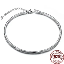 Original Pandora Pulsera Pulsera de Cadena de La Serpiente de Metal de Plata de Ley 925 Mujeres de La Manera DIY de la Joyería del Diseño de Marca Regalo de La Amistad