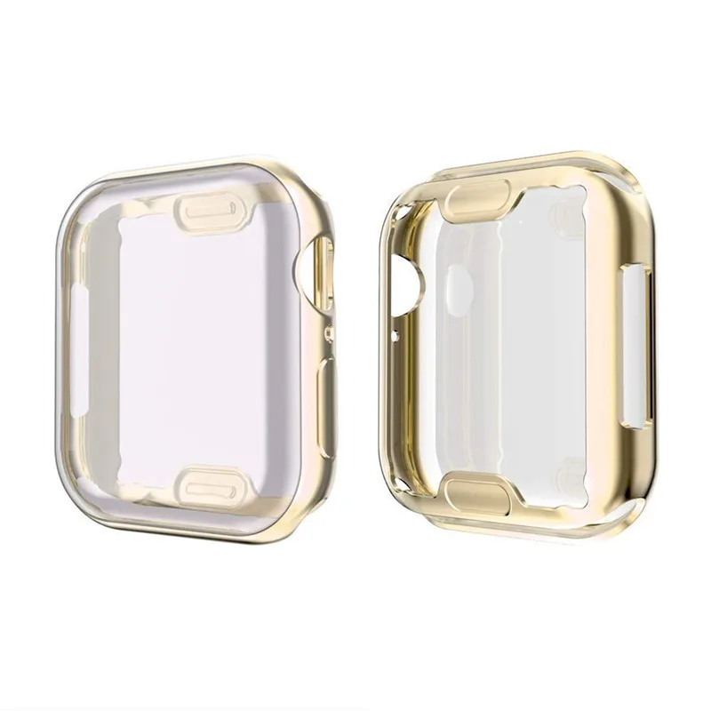 Чехол для Apple watch 1, 2, 3, 4, чехол из мягкого ТПУ, защитный чехол для IWatch i watch 5, 2, 3, 4, 38, 42, 40, 44 мм, Etui Funda - Цвет: Gold