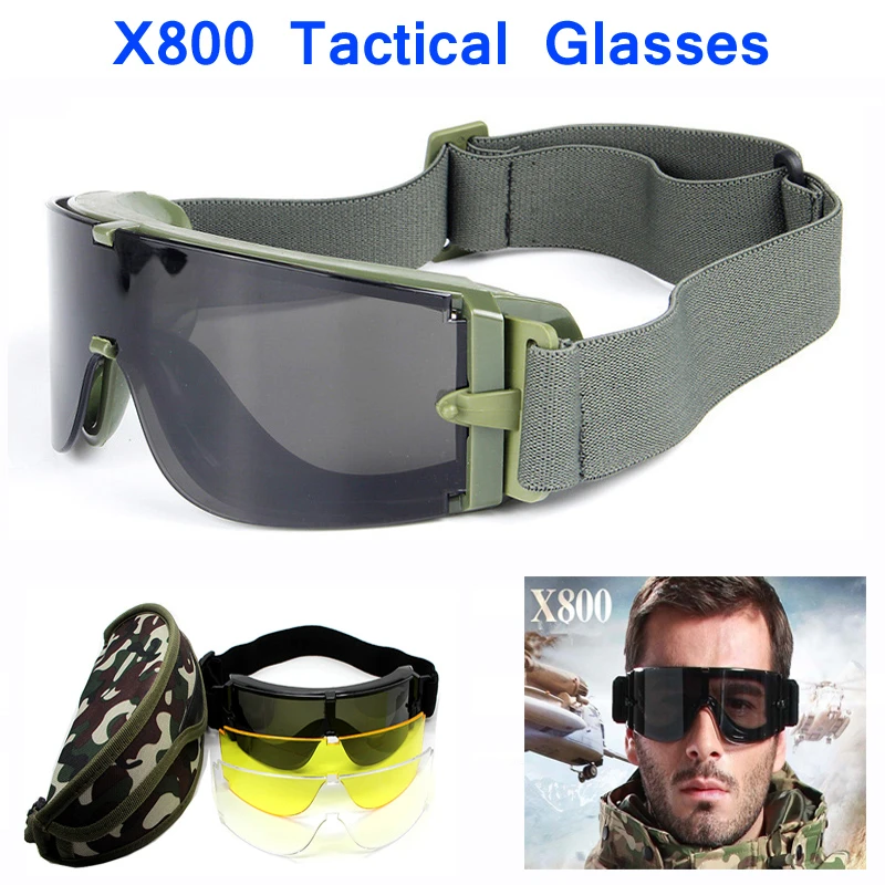 X800 Army Tactical Glasses Military Goggles Outdoor Airsoft Sport
