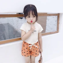 Новые летние детские шорты для девочек милые короткие штаны в горошек для девочек Одежда для маленьких девочек XK-170