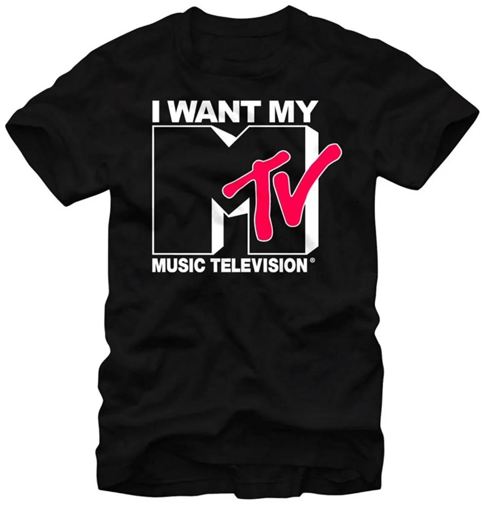 Cool Tee Shirts   Sleeve Mtv Want Logo Crew Homme  Crew Neck Men Short Sleeve Office Tee