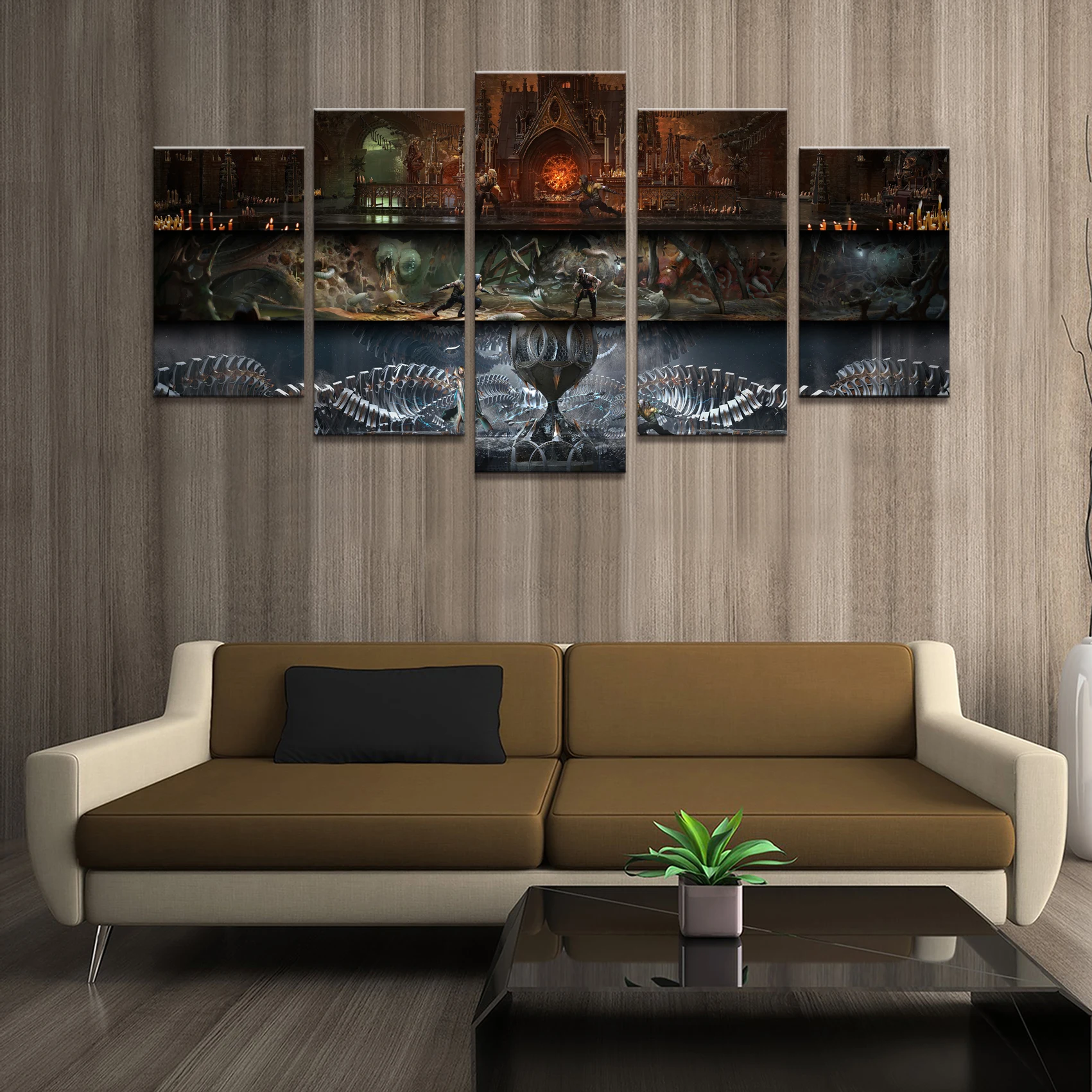 Домашний декор плакат HD фотографии печать холст 5 шт. модульные Mortal Kombat 11 игра