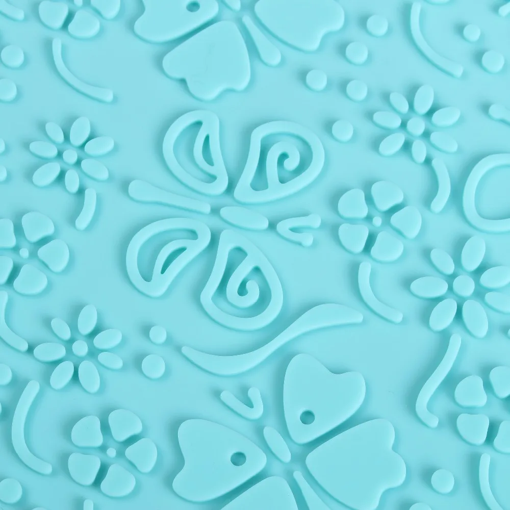 595*395 мм бабочка, цветочный узор силиконовый кружевной Фондант для форм кекса Сахар Ремесло выпечки торта украшения инструменты кружева торты мат