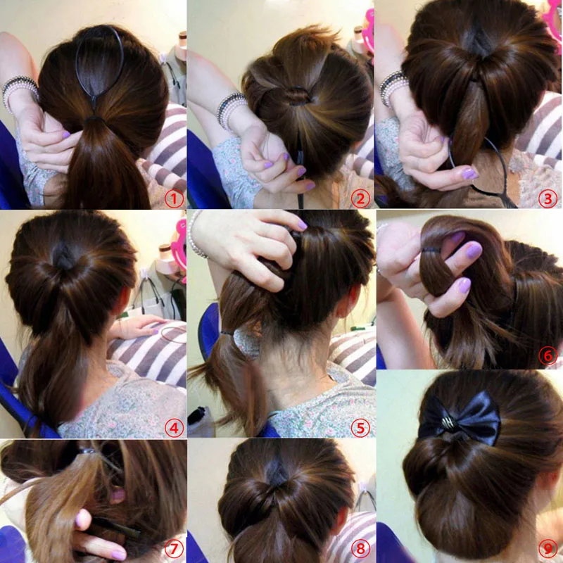 4 قطعة/المجموعة النساء فرشاة شعر تويست تصفيف كليب عصا كعكة صانع جديلة أداة إكسسوارات الشعر Braider DIY تصفيفة الشعر