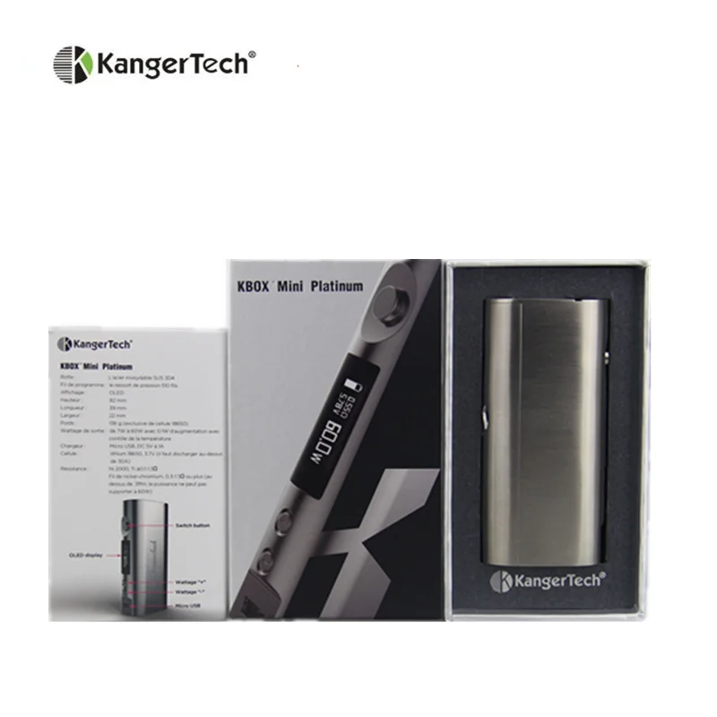 Дешевые кангер кбокс мини Platinum 60 Вт TC Box Mod VW температурный контроль для вейпа Fit