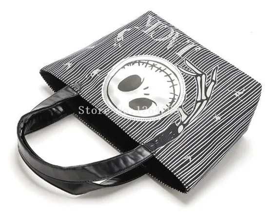 

New Fashion Nightmare Before Christmas Jack Skellington Girls Woman Nylon Noctilucent Handbags Kids Lunch Bags For Children