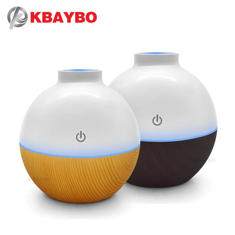 Pаспродажа USB Ультразвуковой увлажнитель 130 мл Аромат Диффузор Эфирные масла диффузор ароматерапия создатель тумана с 7 светодиодный свет под дерево