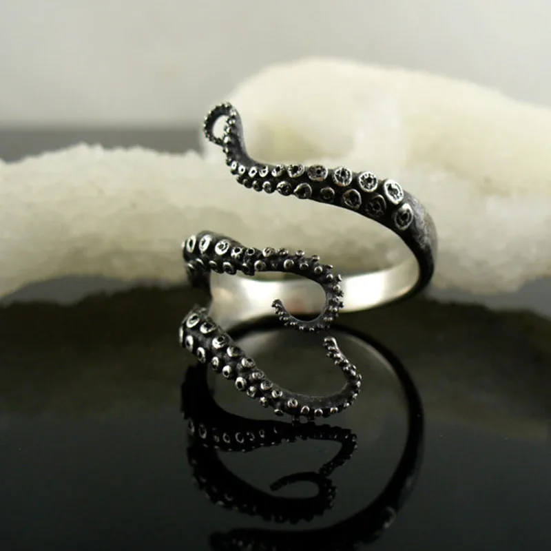 

Wholesale Deep sea octopus ancient silver plating ring fashion jewelry to open the adjustable size