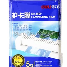 Оптовый бренд deli пластиковая пленка более пластиковый ламинированный пленка для " 95x135 мм 100 листов