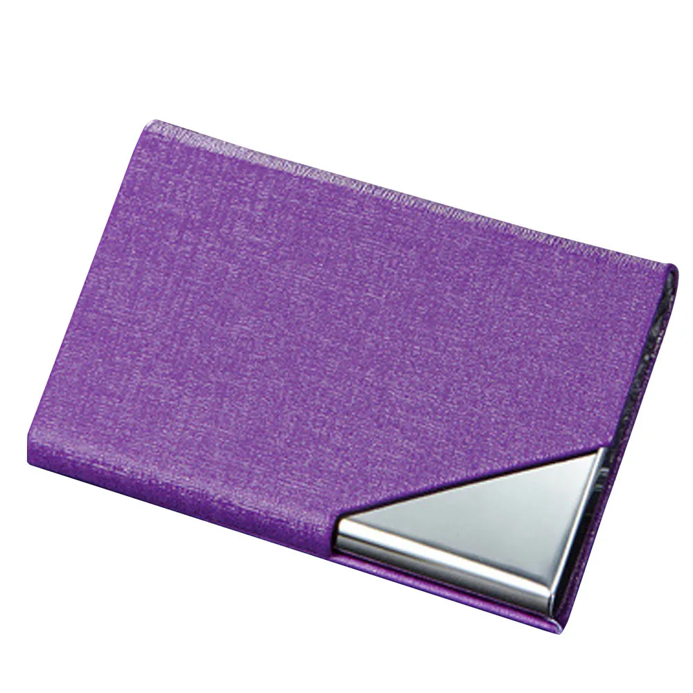 Металлический держатель для карт, автоматический винтажный алюминиевый кошелек из искусственной кожи, Противоугонный Rfid блокирующий кошелек, держатель для пропуска# H15 - Цвет: Purple