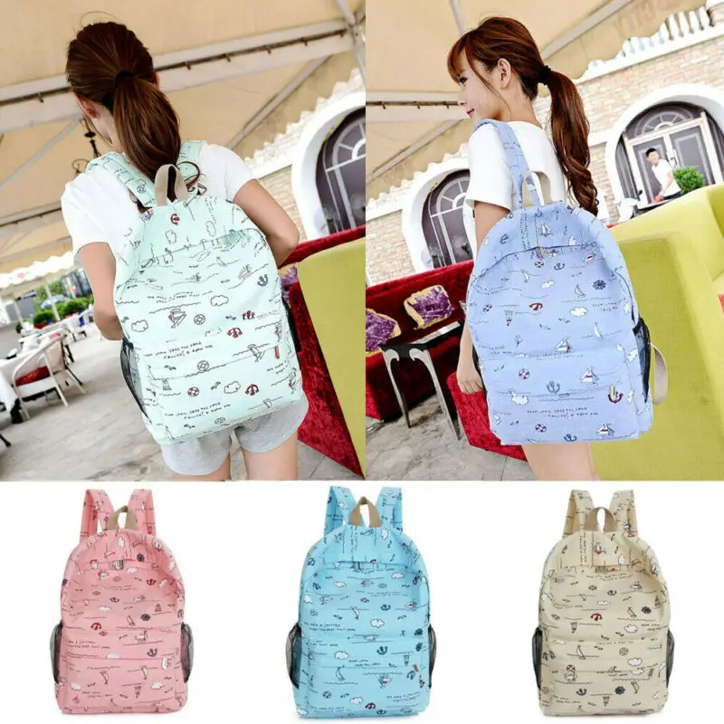 

2019 Newest Women Cute Canvas Backpack Anti-Theft Rucksack Korean Style Students Travel Bag Girls School Shoulder Bag Colorful