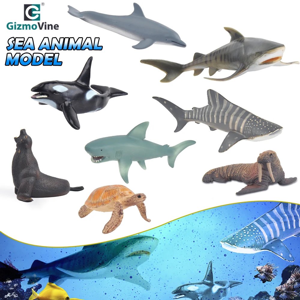 Plastic Model Sea Animal Ocean Whale Dolphin Toys Decoration Craft Simulation