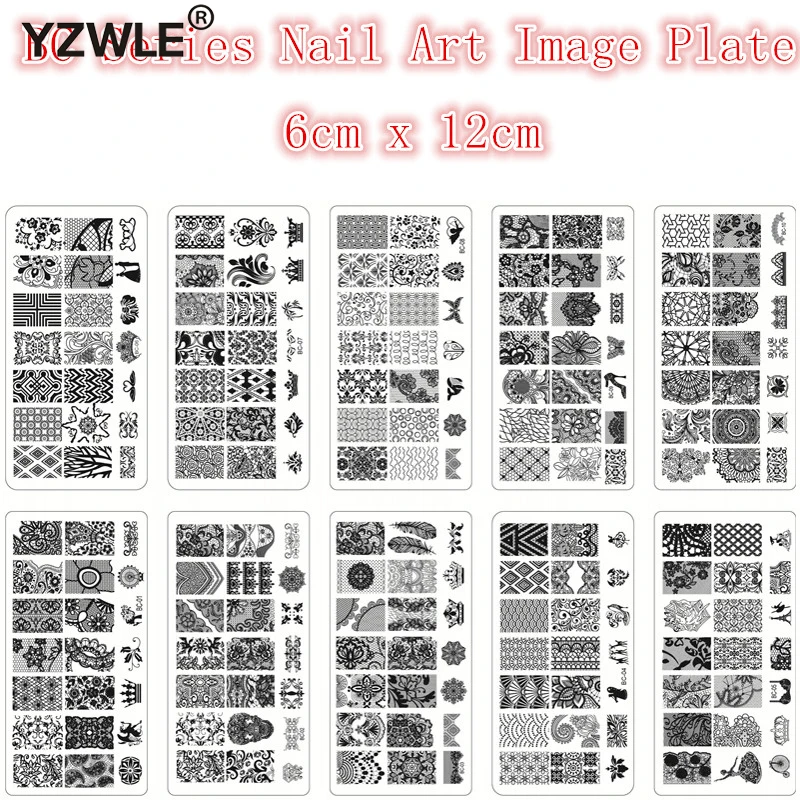 1 قطعة الجمال زهرة أنماط صورة البولندية الطباعة مسمار ختم لوحات مسمار الفن قوالب الإستنسل مانيكير التصميم أدوات