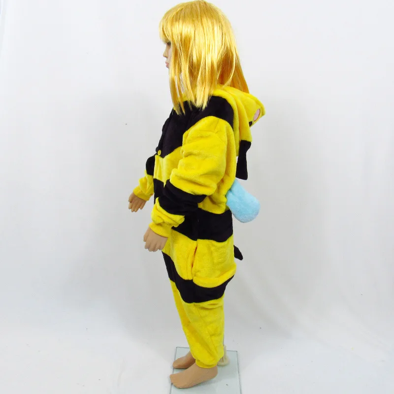 Adorable Caterpillar Bee Kids Kigurumi Pajamas Baby Poop Soft Flannel Onesie Cartoon Animal Children Jumpsuit Winter Sleepwear (8)