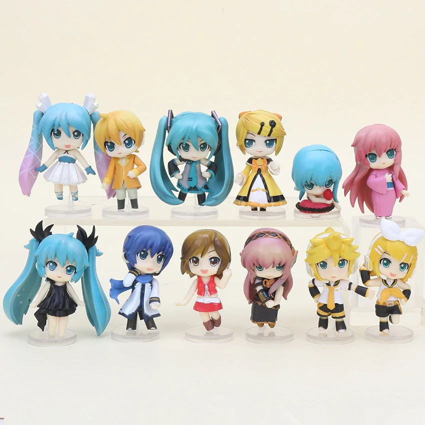 

Anime brinquedos Hatsune Miku VOCALOID PVC Figure Miku / Kagamine RIN / RUKA Deep-sea Teenage collectable model toys