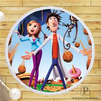 

Custom DIY Customized Microfiber Fabric cloudy-with-a-chance-of# Round Beach Blanket Towel Printed on Demand 150cm #19-01-28-71