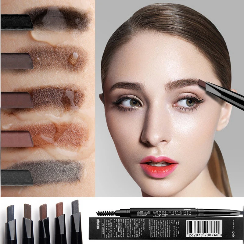 

1Pcs Automatic Eyebrow Enhancers Pencil Waterproof Brown Black Eye Brow Liner Pen Tint Cosmetics Makeup Smooth Eyebrow Pencil