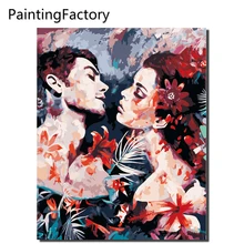 Бескаркасные абстрактные любовники цифровая картина маслом комплекты номеров Свадебный домашний декор для гостиной подарок на день Святого Валентина VA-0063