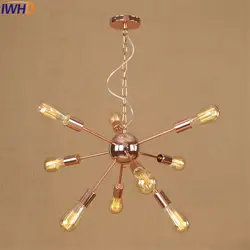 Лофт Стиль розовое золото Покрытие Droplight Эдисон промышленного Винтаж кулон светодиодные светильники для Обеденная подвесной светильник