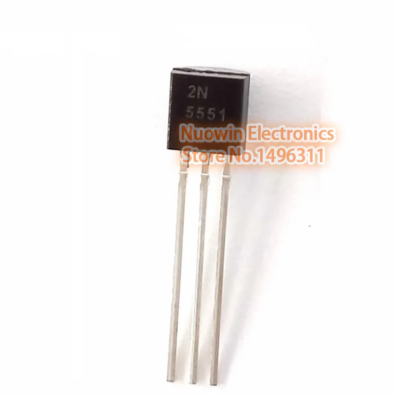 

100pcs 2N5551 TO-92 NPN General Purpose Amplifier 0.6A 160V NPN