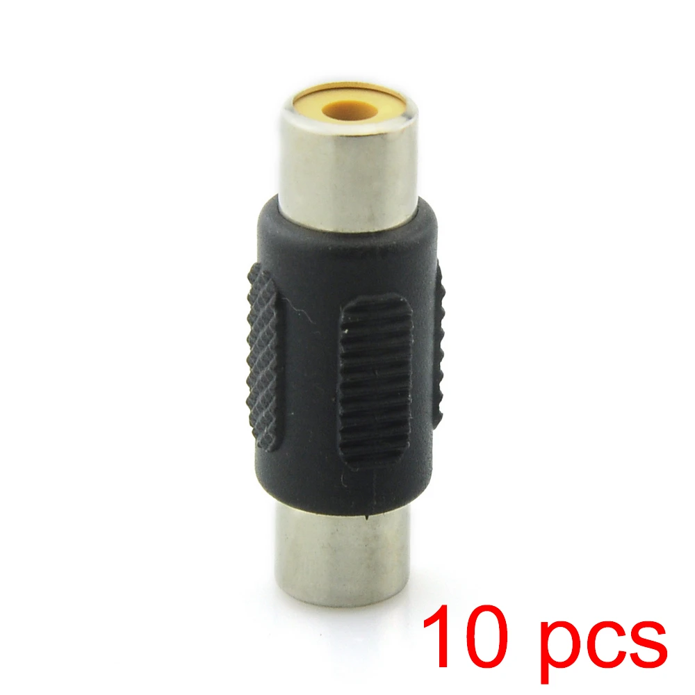 

10x 2 Female RCA to Female Adaptor Coupler RCA Female Audio Video Connector AV