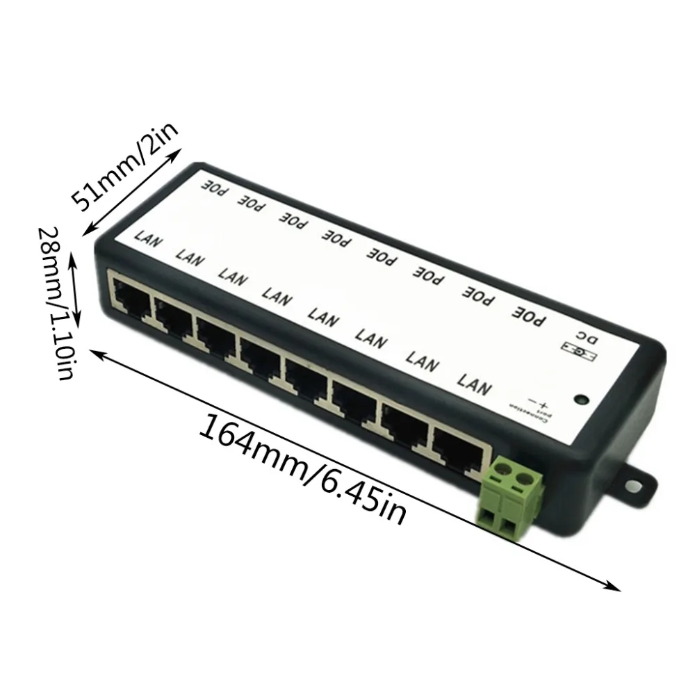 8 портов POE инжектор POE сплиттер для CCTV сети POE камеры питания через Ethernet IEEE802.3af