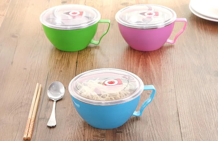 2 шт термоконтейнер для еды из нержавеющей стали Bento Ланч-бокс коробка для еды ланчбокс для лапши миска с ручкой столовые приборы миска для супа посуда