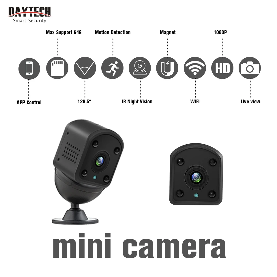

DAYTECH Wireless IP Camera WiFi Mini Camera Home Security Video Network Baby Monitor Infrared IR Night Vision WebCam