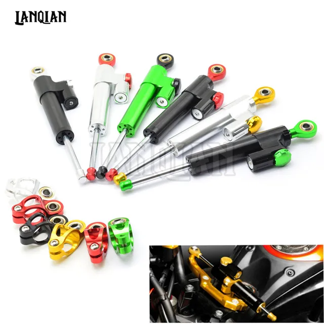 Cheap For Suzuki GSX R600 R750 S1000 V-Strom 650 Honda FZ6R 07 XT1200 Universal CNC Aluminum Motorcycle Steering Stabilizer Damper Cheap For Suzuki GSX R600 R750 S1000 V-Strom 650 Honda FZ6R 07 XT1200 Universal CNC Aluminum Motorcycle Steering Stabilizer Damper