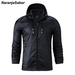 Naranjasabor Демисезонный Для мужчин куртки с капюшоном пальто на молнии Мужская спортивная одежда ветровка Для мужчин s верхняя одежда мужской