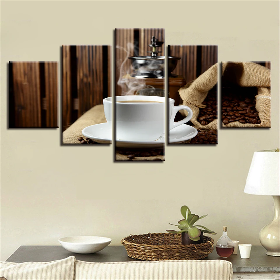 Living-Room-Wall-Decor-Frame-HD-Prints-5-Pieces-Steaming-Hot-Coffee-And-Coffee-Beans-Paintings (2)