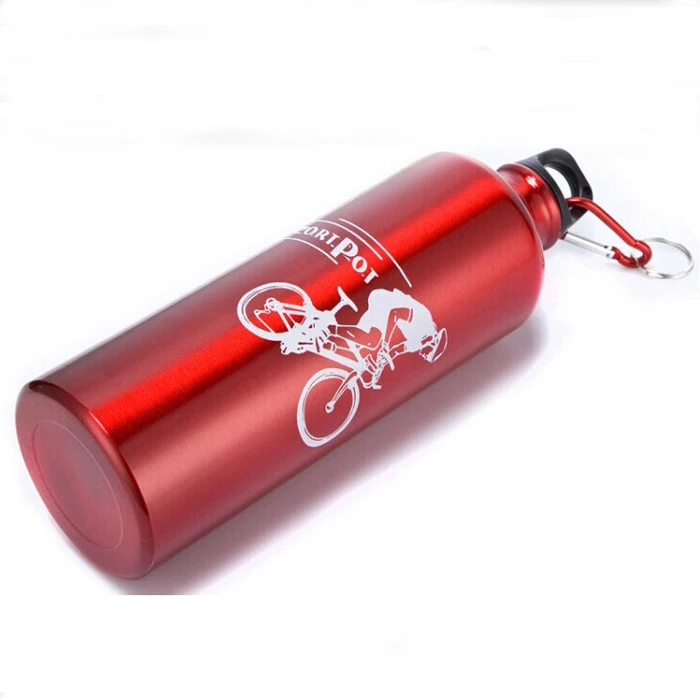750 мл спортивные бутылки для воды из алюминиевого сплава, велосипедные, походные, велосипедные, чайник для езды на открытом воздухе, спортивный чайник - Цвет: Красный
