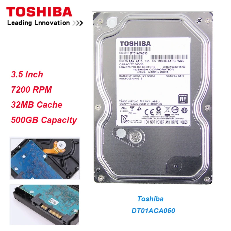 Toshiba 500G служба восстановления данных жесткого диска SATA 3 0 7200 об/мин 32 МБ кэш 5 дюйма