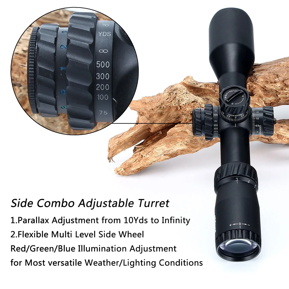 ohhunt HL 3-12X44 SF Tactical Optical Sight Glass Etched Reticle Hunting Riflescope RGB llluminate Side Parallax Rifle Scope  (10)