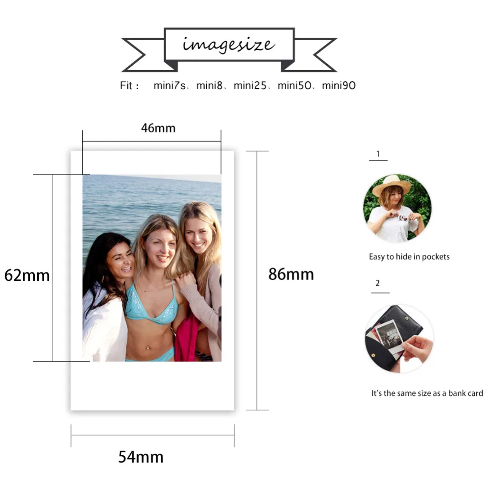 10-40 листов Fujifilm пленка белая пленка для Instax Mini Edge Фотобумага для цифровой фотокамеры Fuji Instax mini 8/фотоаппаратов моментальной печати 7 s/25/50/90 3 дюймов фотоальбом