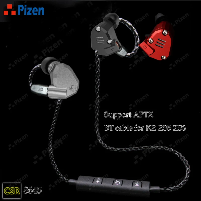 Беспроводной Bluetooth кабель PIZEN BT66 CSR8645 с поддержкой aptx mmcx для shure SE535 QKZ TRN V10|bluetooth