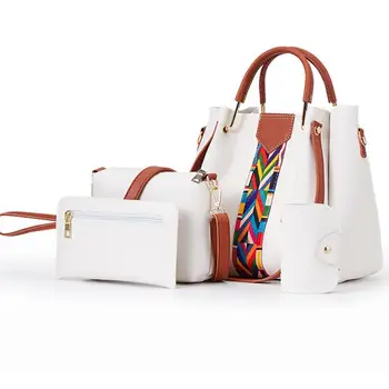 

Fashion Solid Color Bag Set Women's Shoulder Bag Large Capacity Crossbody Bag With Clutch Wallet Card Holder For Women Ladies