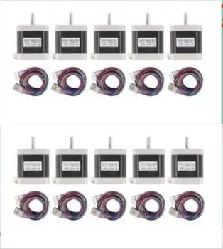 

50USD!ONLY USA!10PCS Wantai 4lead Nema17 Stepper Motor 42BYGHW609L20P1-X2 56oz-in 40mm 1.7A,D-Shaft With Connector 3D Printer