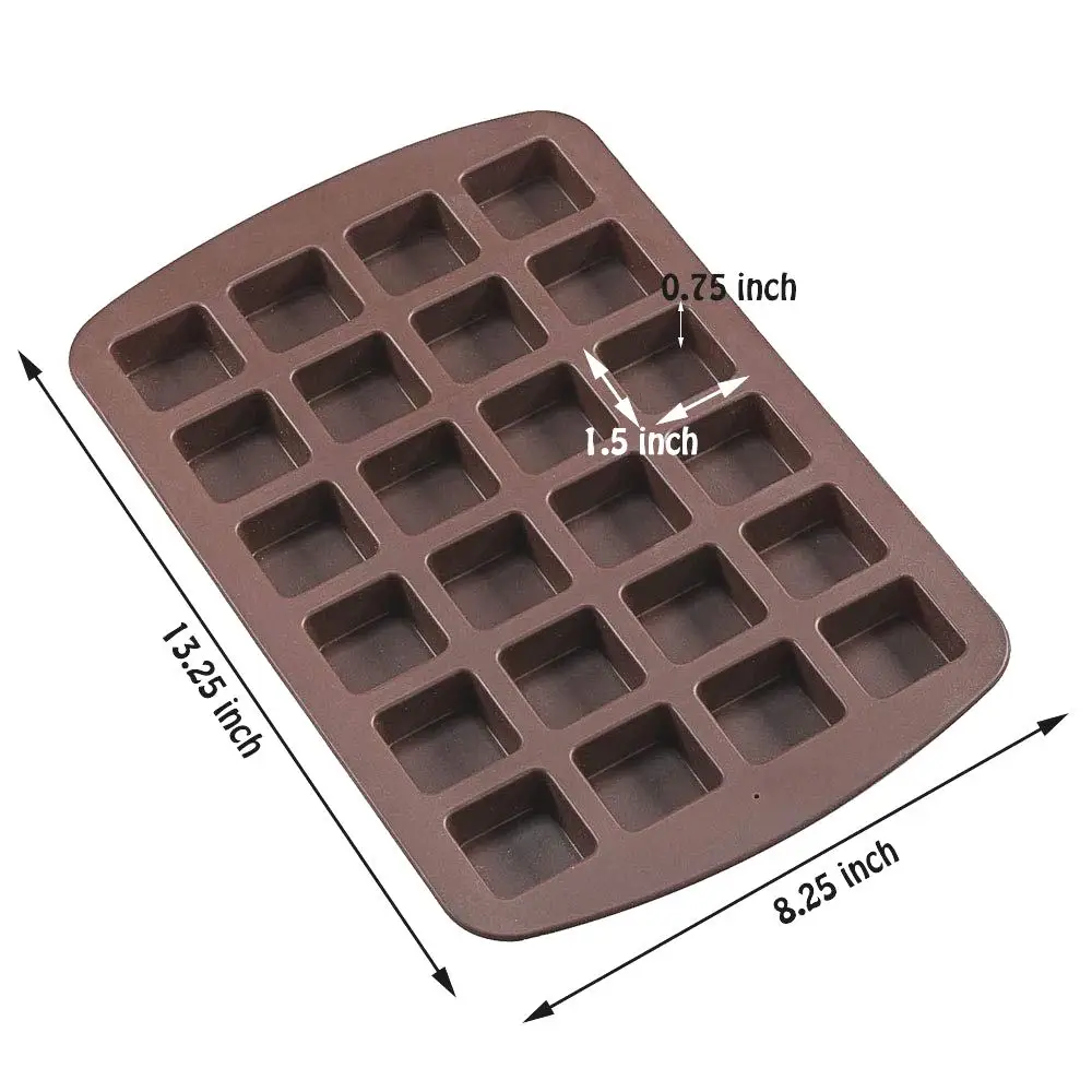 24 полости силиконовые домовые квадраты выпечки формы кастрюли, антипригарное, легко моется, печь/микроволновая печь/посудомоечная машина/морозильная камера Сейф