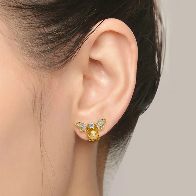 Stud-Earrings-Silver-925-jewelry-Lovely-Honey-Bee-Animal-Shape-Gold-Color-Fine-For-Wedding-Engagement (4)