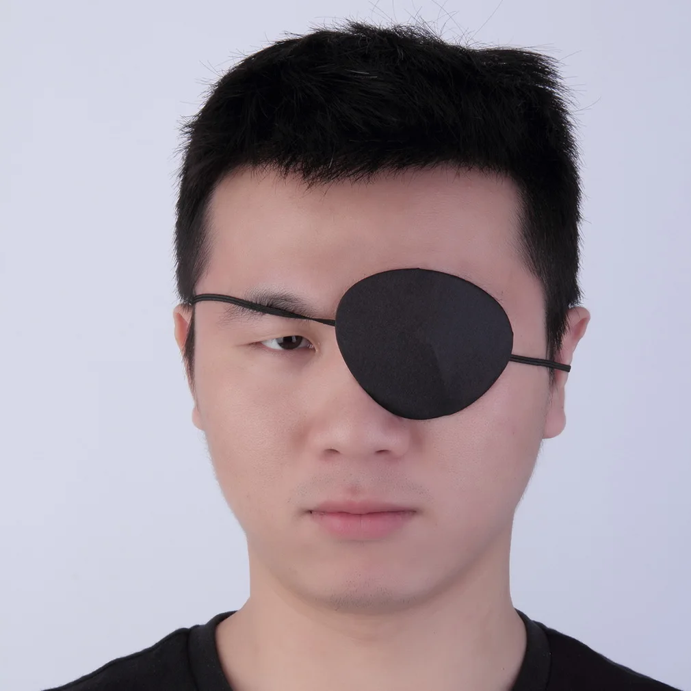 

Durable Design Medical Use Concave Eye Patch Groove Washable Eyeshades Adjustable Strap Health Care Black Color