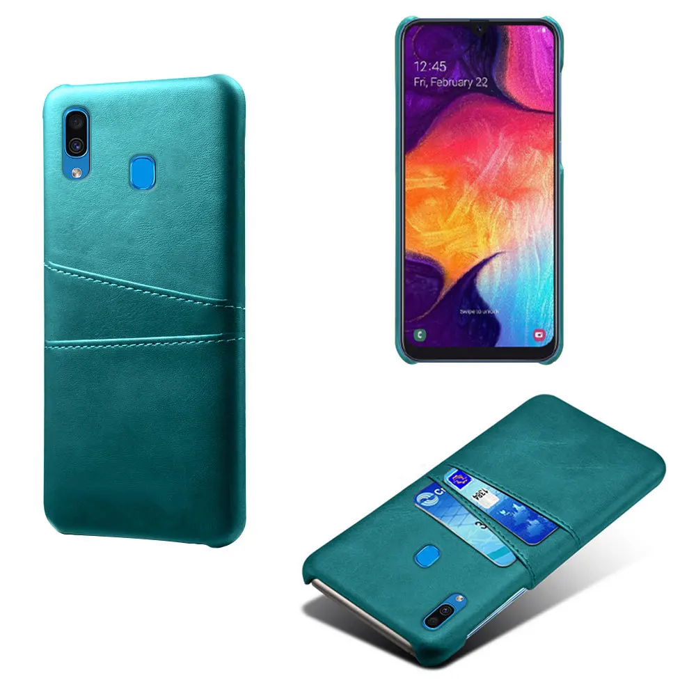 

Card Wallet Phone Back Cover For Samsung A10 A20 A30 A40 A50 M10 M20 M30 Retro Slim PU Leather Cover Business Card Pocket Case