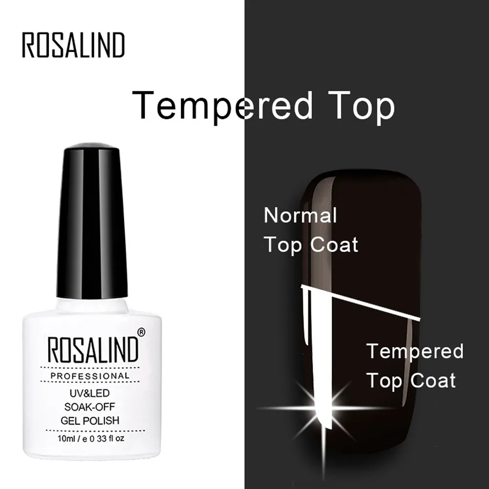 

ROSALIND 7ML No-clean Steel Top Coat Long-lasting Soak-off LED UV Gel Color Hot Nail Gel