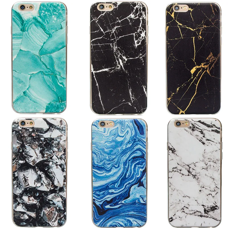 Marble Stone Painted Funda Cover Case For iPhone 6 6s SE 5 5s Bags TPU Soft Funda Phone Cases For iPhone 6Plus 6s Plus Capa