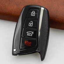Okeytech 4 botões do escudo da chave do carro do automóvel fob para hyundai genesis 2013-2015 santa fe equus azera substituição caso chave habitação remota
