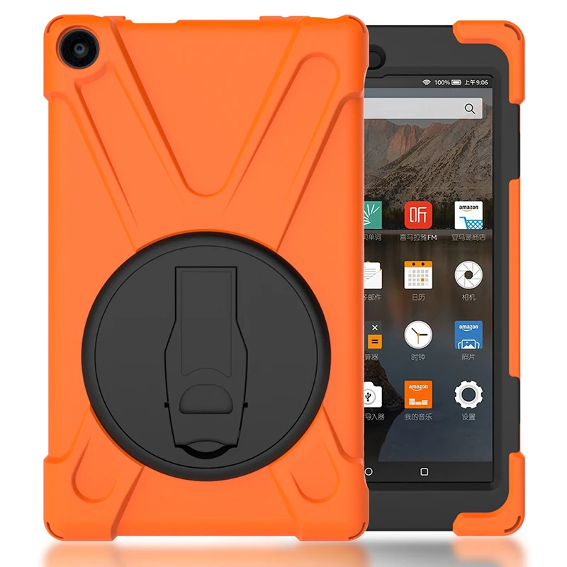Ударопрочный детский безопасный силиконовый чехол с подставкой для Amazon Kindle Fire HD 8