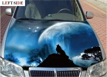 

LEFT SIDE Car Stickers HD Inkjet Fresh Moon Wolf Vinyl Car-detector Covers Car Sticker Customize the Size to Suit All Vehicle