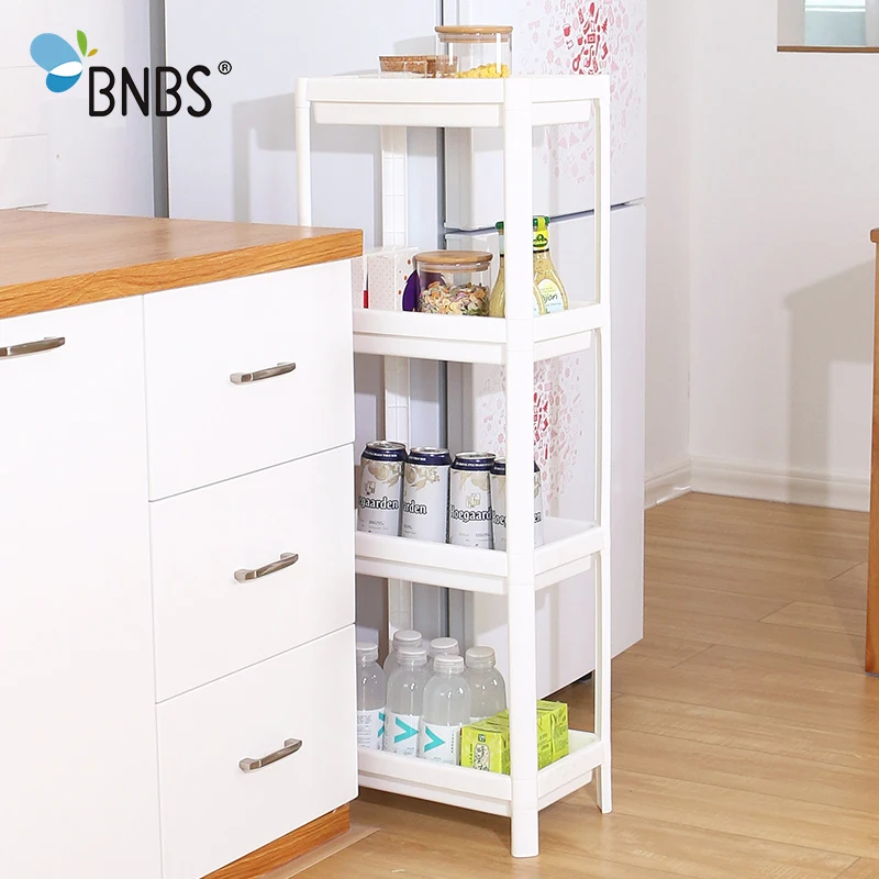 BNBS المنزلية المطبخ/الحمام متعددة الأغراض تخزين حامل رفوف متعددة طبقة الثلاجة الجانب الرف حامل المنظم