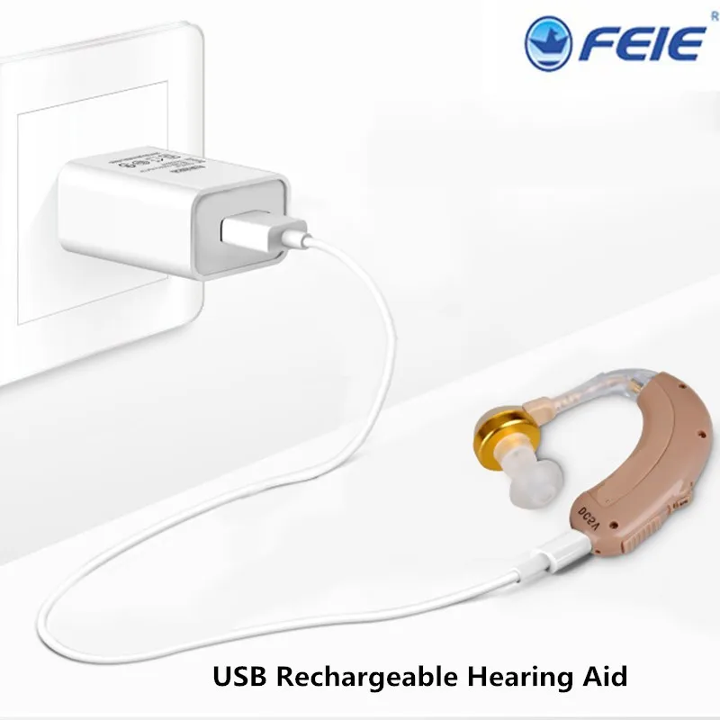

BTE Hearing Aid USB Charger Adjustable Sound for Hearing Loss Elderly Invisibility Amplified Voice Device Charging 4-8h C-109